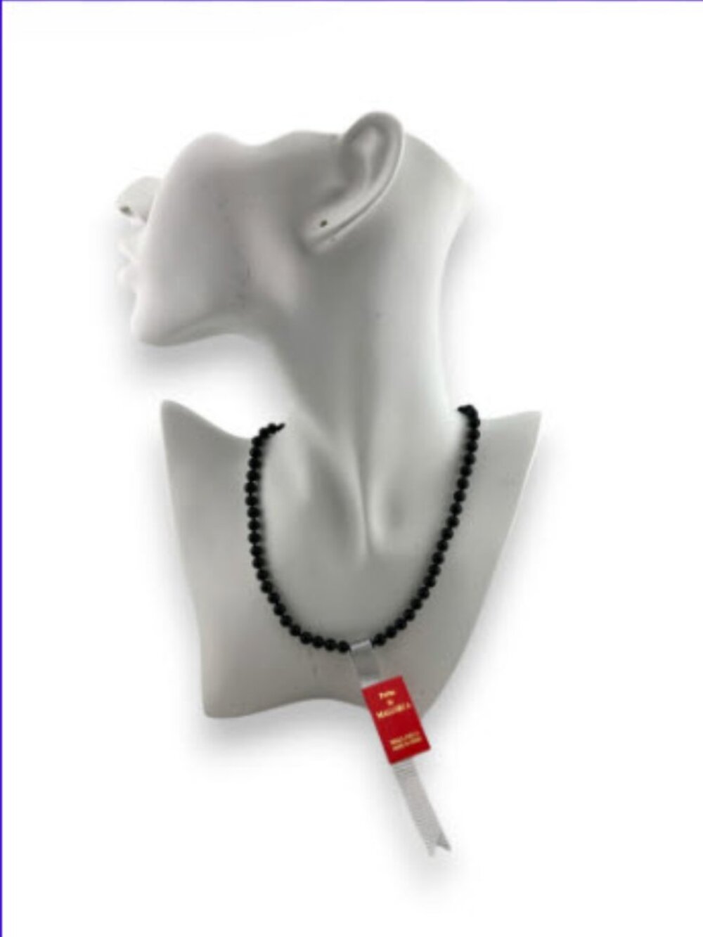 Vintage Mallorca Pearl Choker Black Pearls Made in Spain Original Tag 15" - Picture 2 of 9